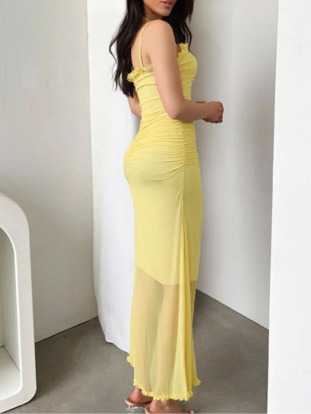 Sunshine Ruffle-Trim High-Low Midi Dress - Picture 4 of 4